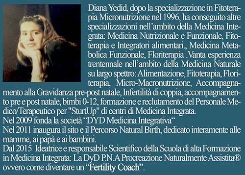 Diana Yedid, dalla quarta di copertina del suo libro "La medicina integrata a 360°" Diana Yedid, dalla quarta di copertina del suo libro "La medicina integrata a 360°"